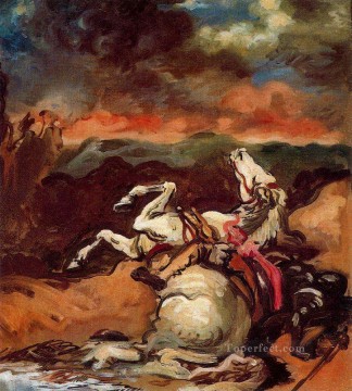 ジョルジョ・デ・キリコ Painting - 落馬 ジョルジョ・デ・キリコ 形而上学的シュルレアリスム